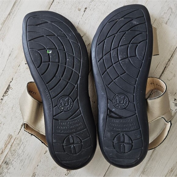 Mephisto Agave Gold Metallic Leather Comfort Air Relax Hook And Loop Sandals 40 - Picture 6 of 6